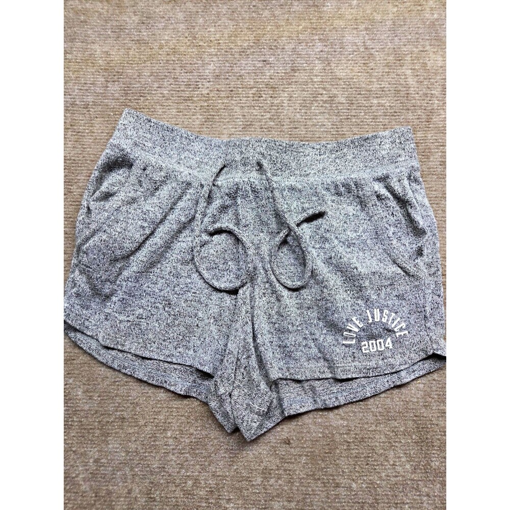 Justice Charcoal Heathered Gray Drawstring Athletic Shorts Size 10